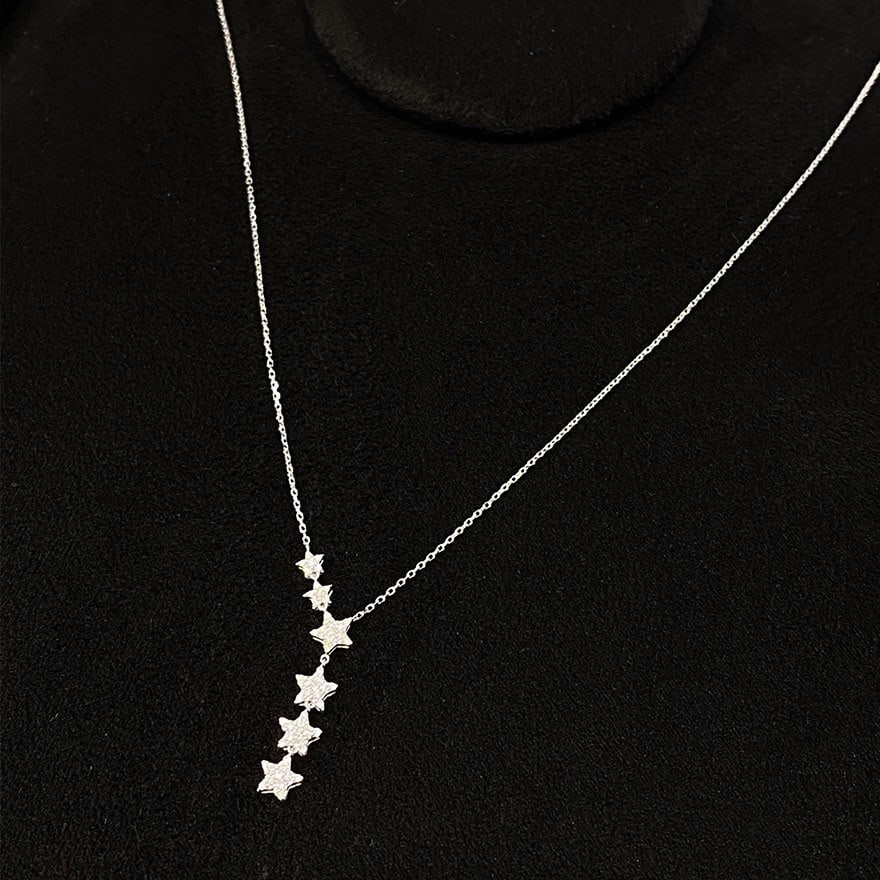 14k Gold 0.20 Ct Natural H Diamond Necklace - 6