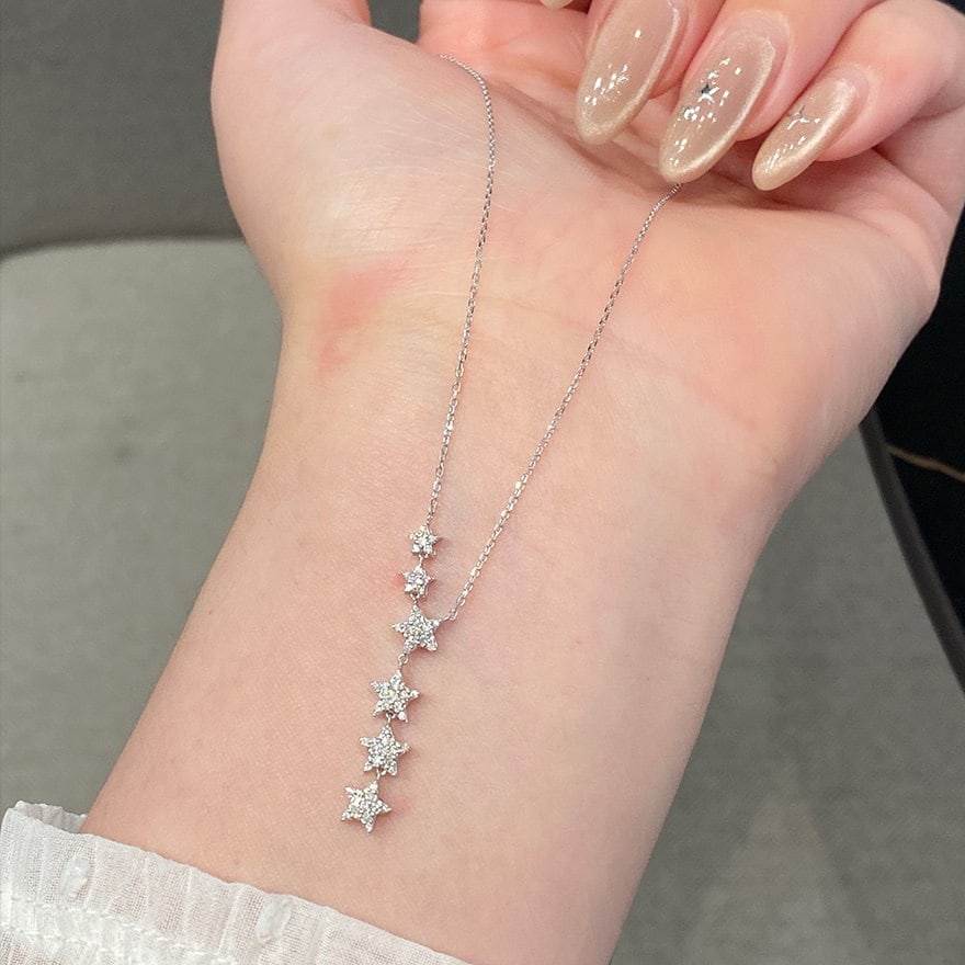 14k Gold 0.20 Ct Natural H Diamond Necklace - 7