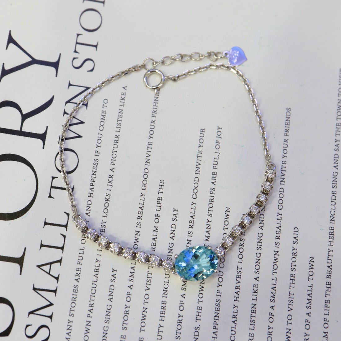 14k Gold 1.98 Ctw Natural Aquamarine & Diamond Bracelet - 2