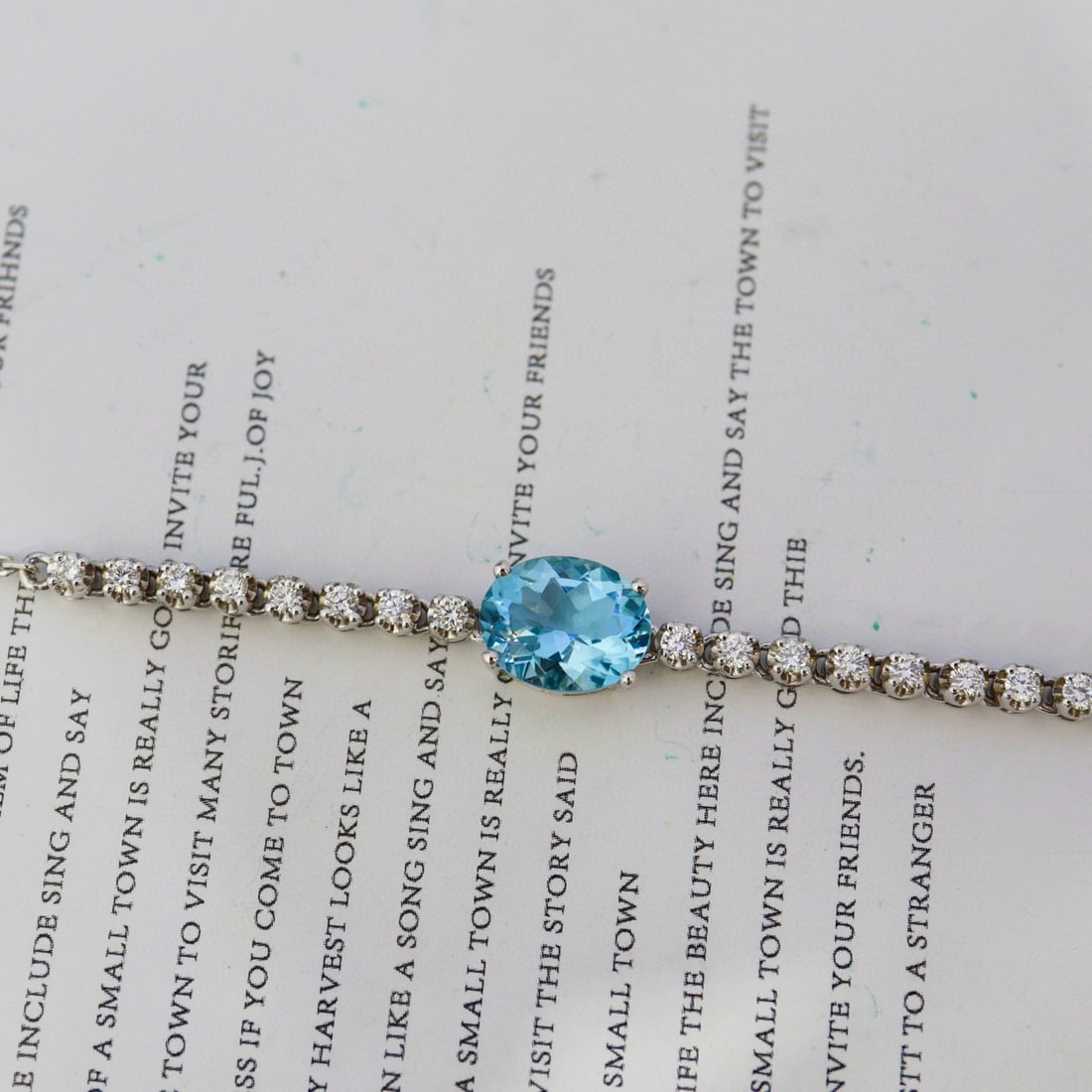 14k Gold 1.98 Ctw Natural Aquamarine & Diamond Bracelet - 6