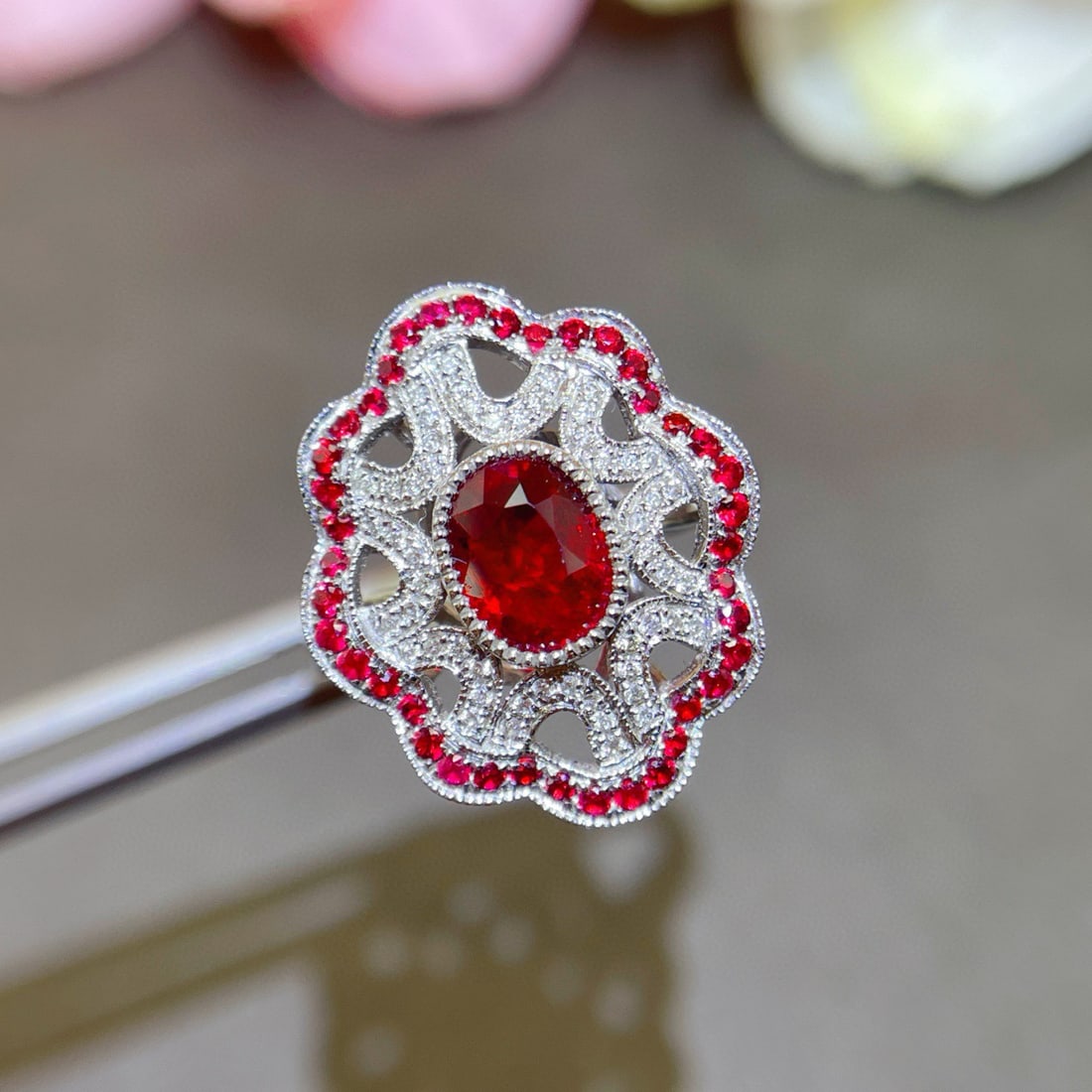 14k Gold 1.51 Ctw Natural Ruby & Diamond Ring - 2