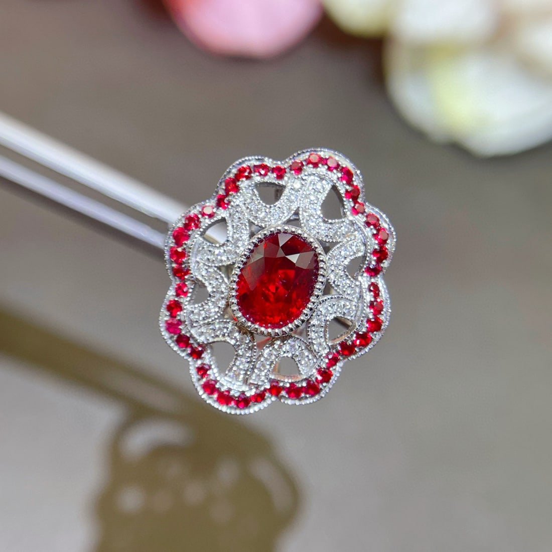 14k Gold 1.51 Ctw Natural Ruby & Diamond Ring - 3