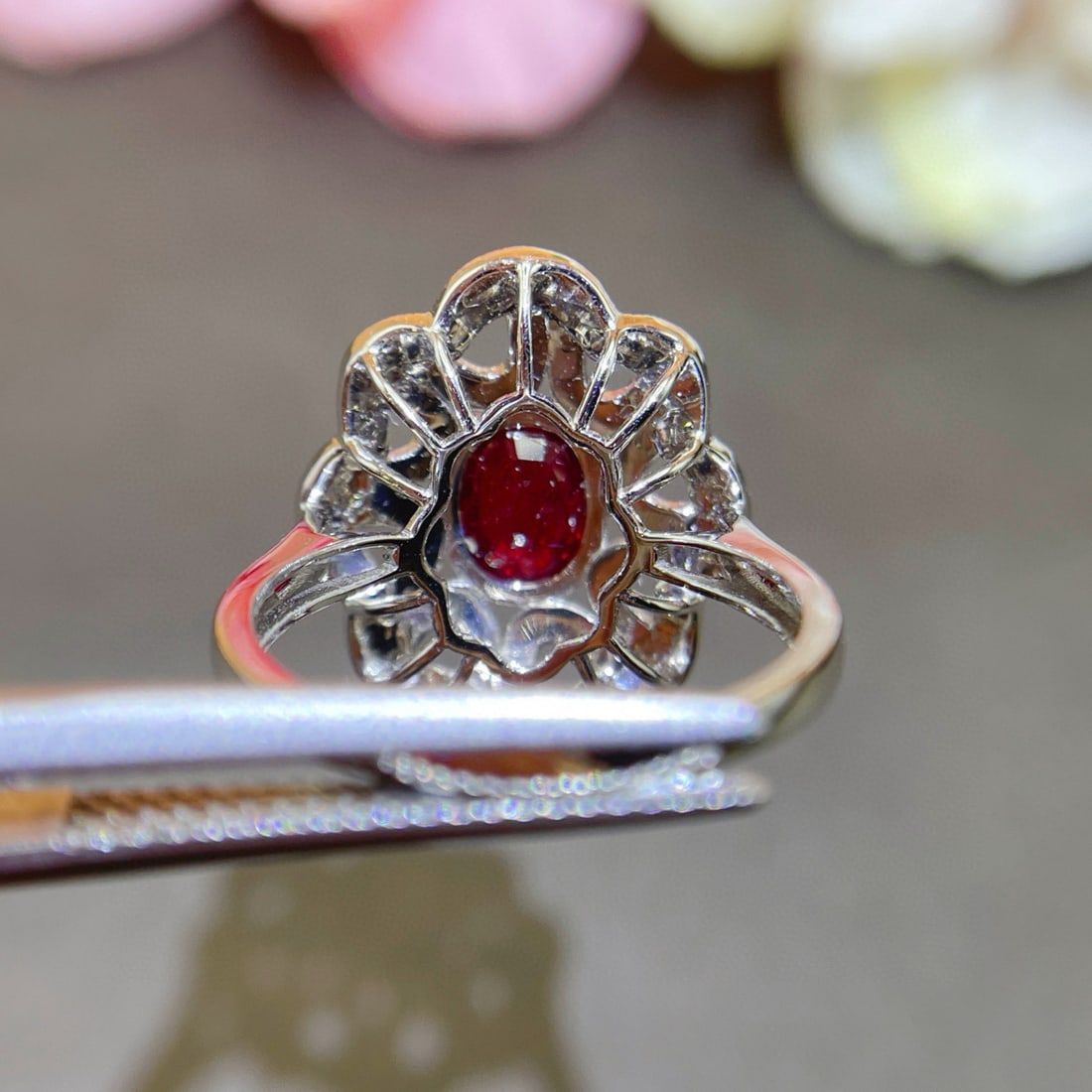 14k Gold 1.51 Ctw Natural Ruby & Diamond Ring - 5