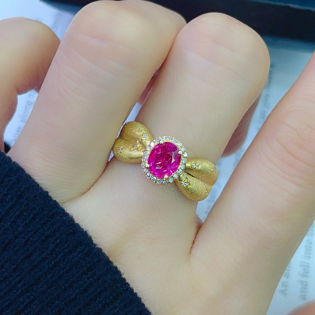 14k Gold 1.15 Ct Natural Ruby & Diamond Ring - 6
