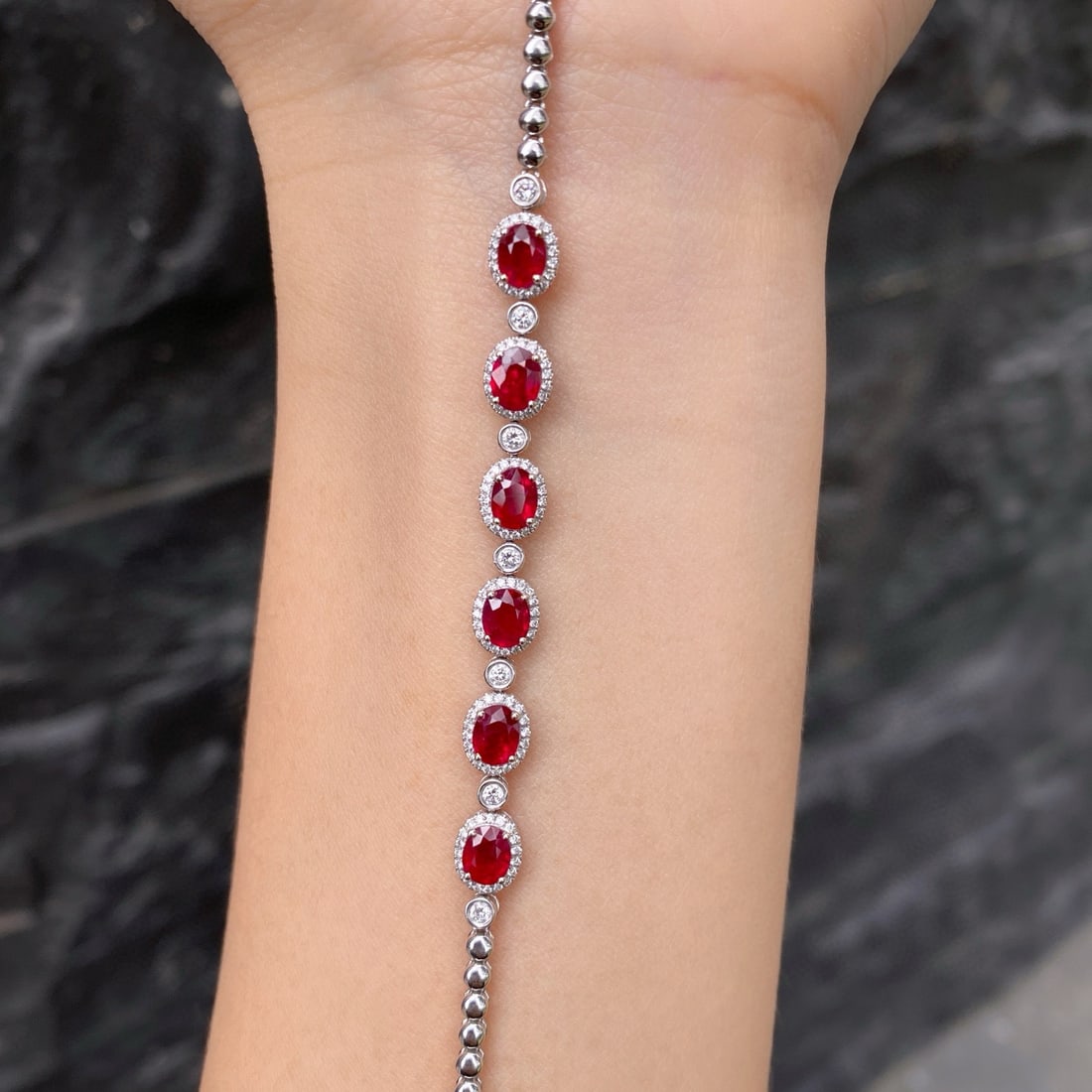 14k Gold 2.81 Ctw Natural Ruby & Diamond Bracelet - 2