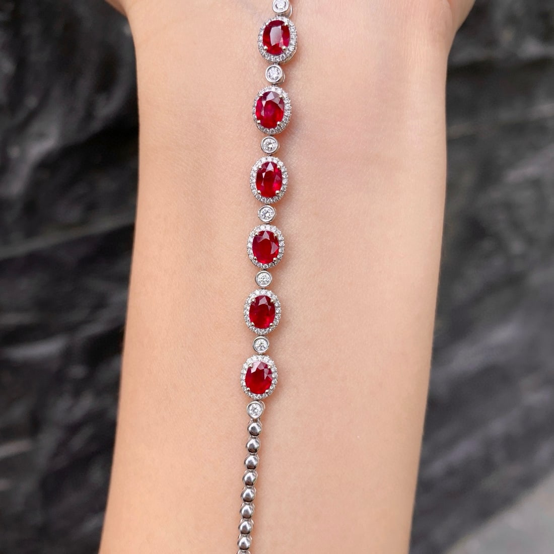 14k Gold 2.81 Ctw Natural Ruby & Diamond Bracelet - 3