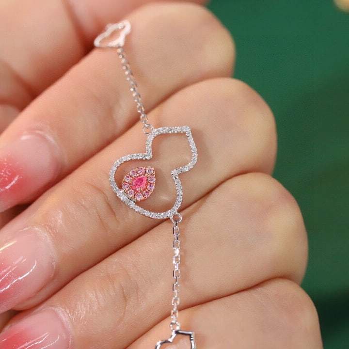 14k Gold 0.28 Ct Natural Color Diamond Bracelet - 2