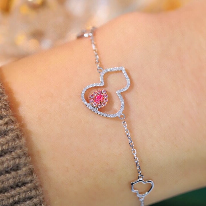 14k Gold 0.28 Ct Natural Color Diamond Bracelet - 4