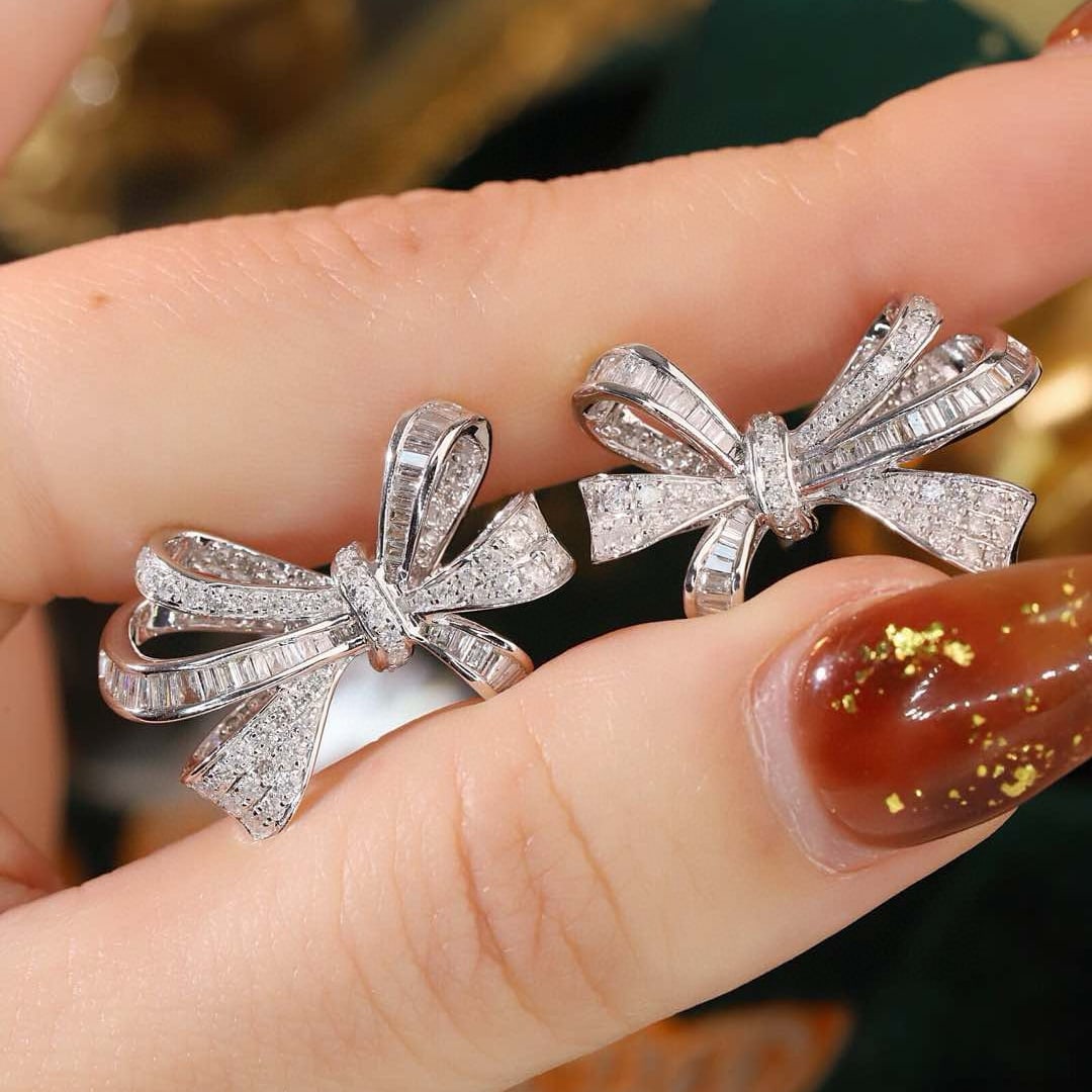 14k Gold 1.3 Ct Natural H Diamond Earrings - 6