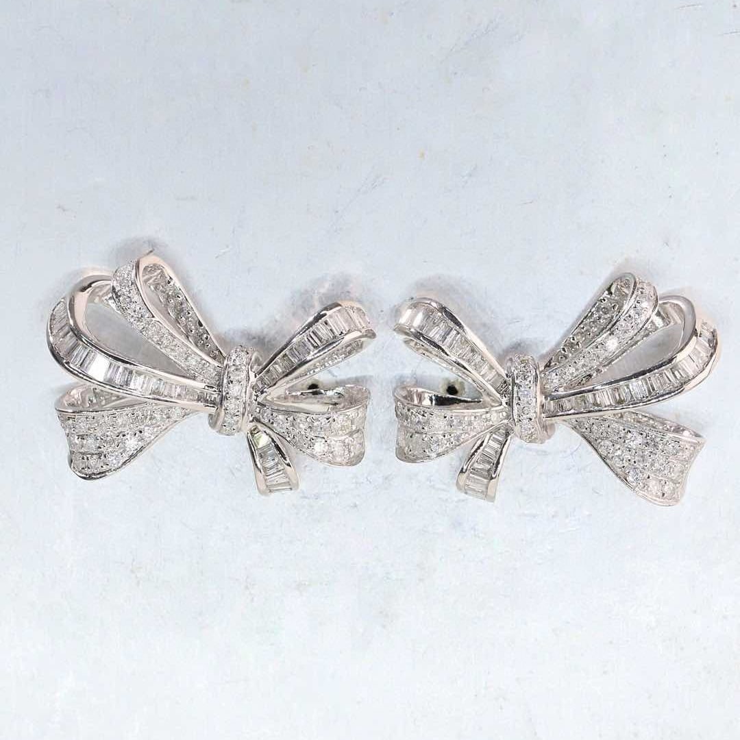 14k Gold 1.3 Ct Natural H Diamond Earrings - 7