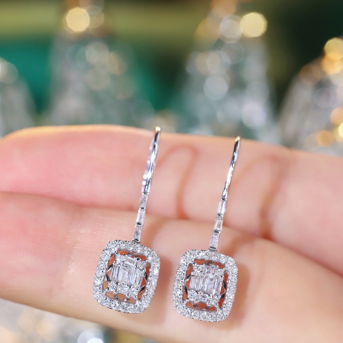 14k Gold 0.6 Ct Natural H Diamond Earrings - 7