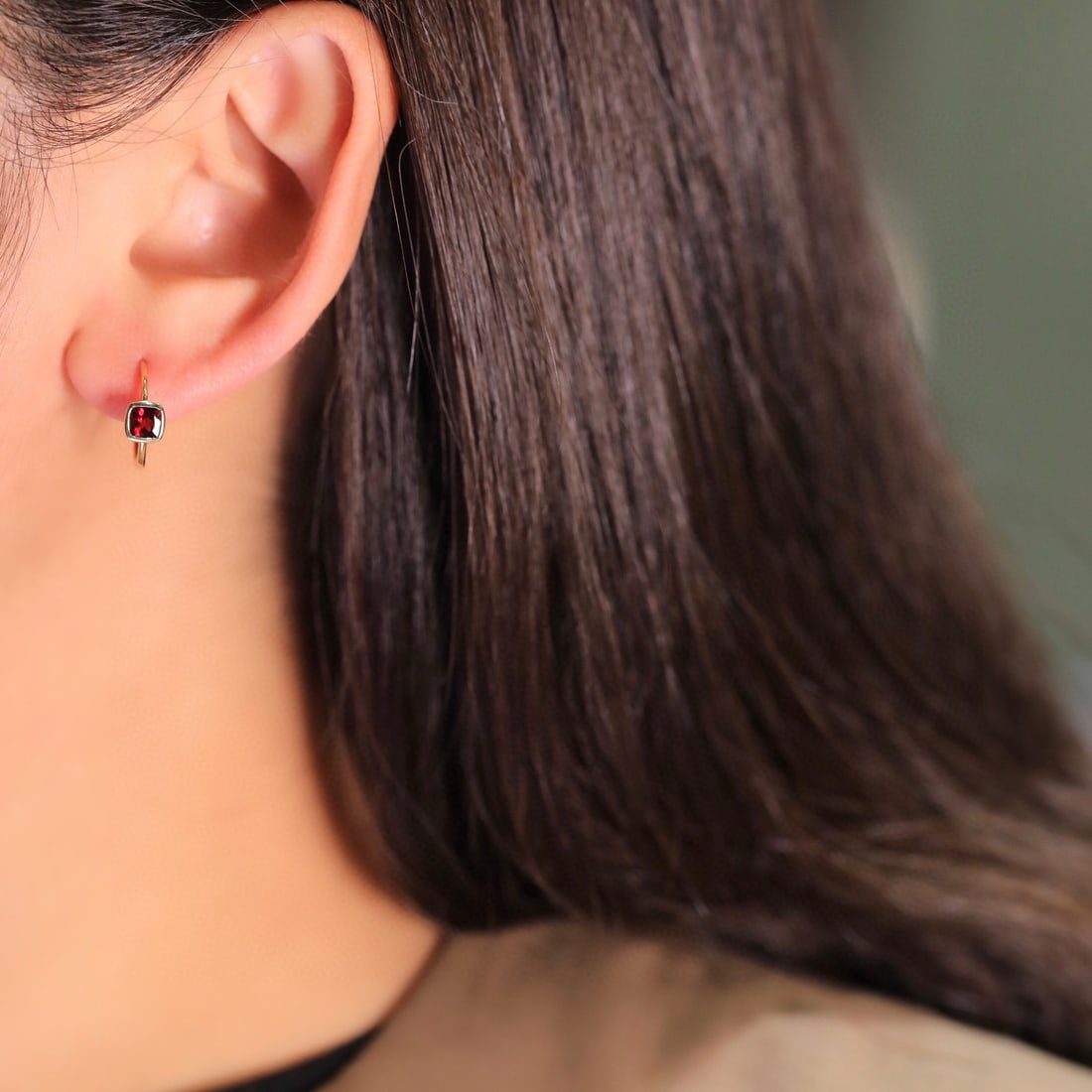 14k Gold 0.55 Ct Natural Tourmaline Earrings - 2