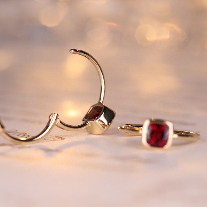 14k Gold 0.55 Ct Natural Tourmaline Earrings - 5