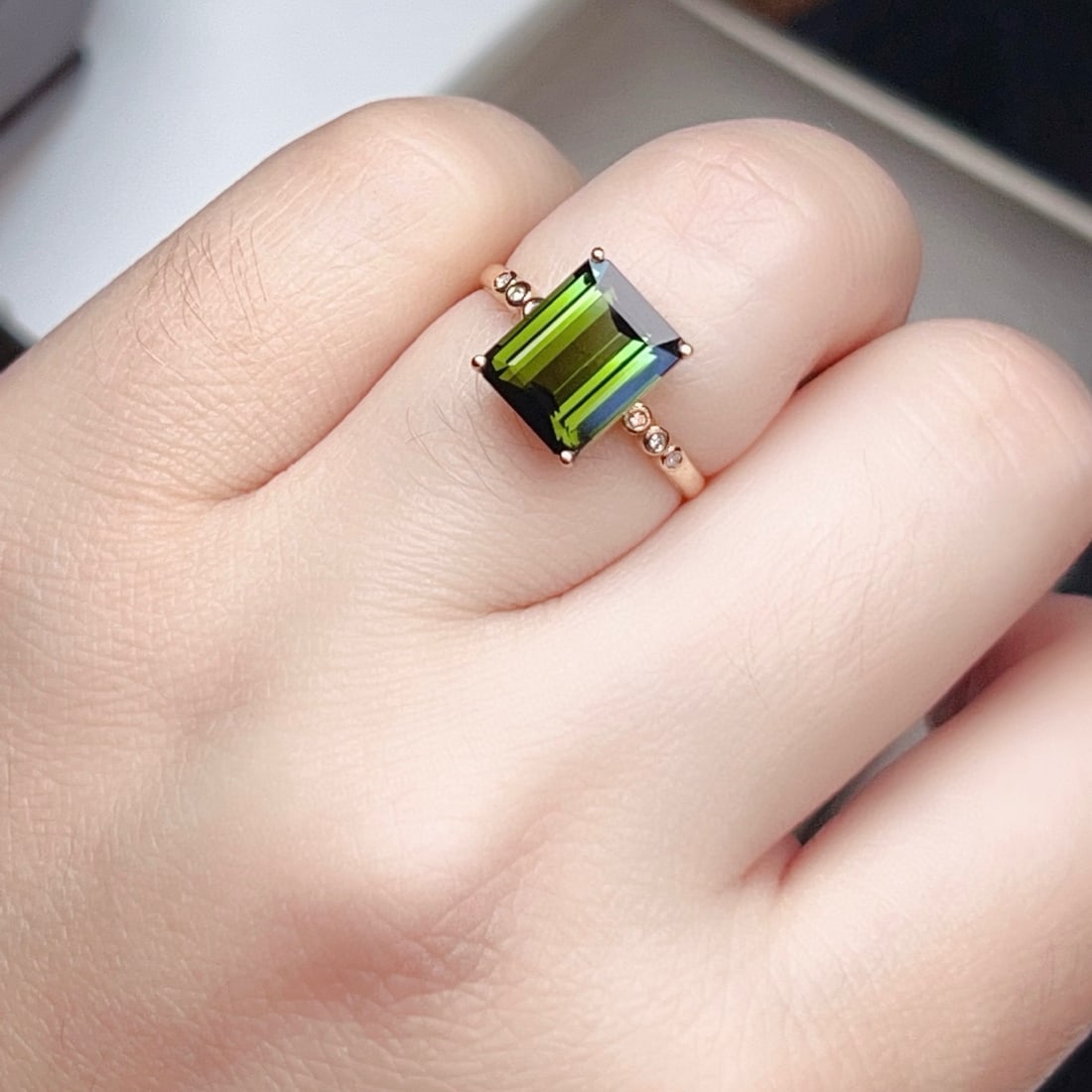 14k Gold 5.08 Ctw Natural Tourmaline & Diamond Ring - 9