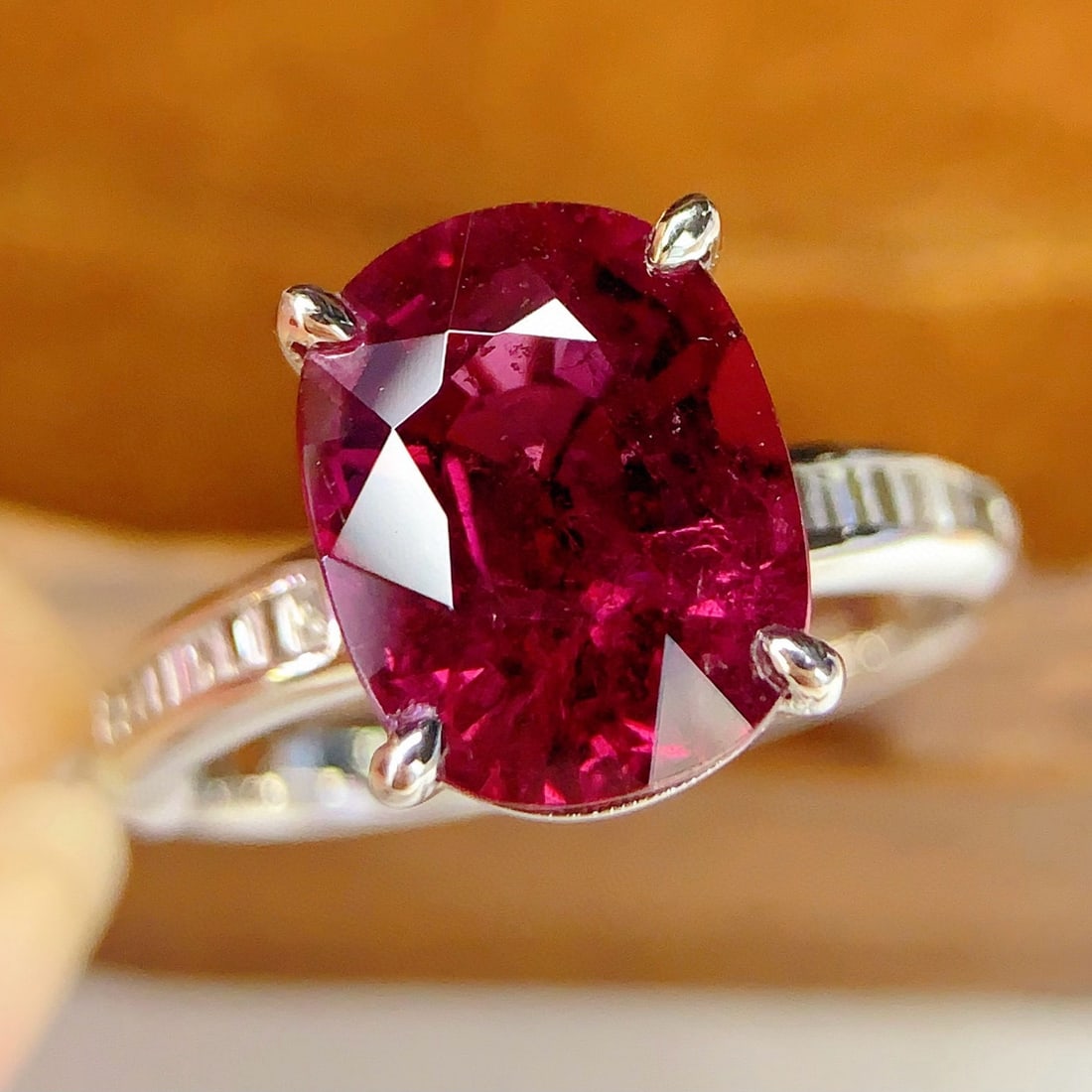 14k Gold 4.88 Ct Natural Tourmaline & Diamond Ring - 2