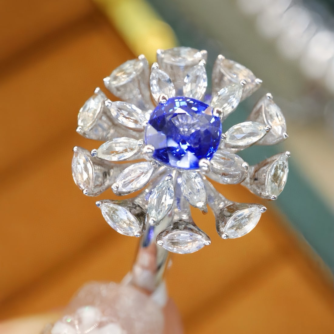 14k Gold 2.35 Ctw Natural Sapphire & Sapphire Ring - 2