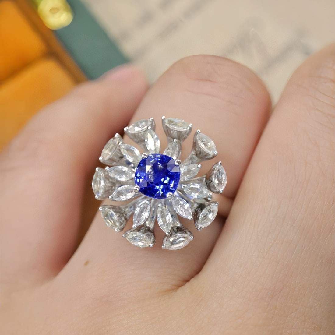 14k Gold 2.35 Ctw Natural Sapphire & Sapphire Ring - 5