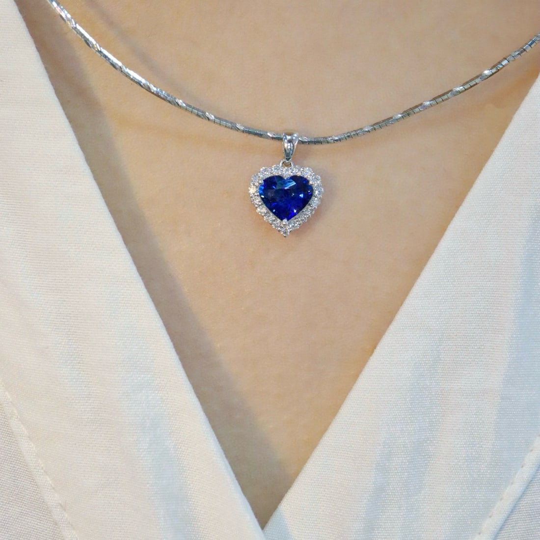 14k Gold 1.25 Ctw Natural Sapphire & Diamond Pendant( Without Chain ) - 5