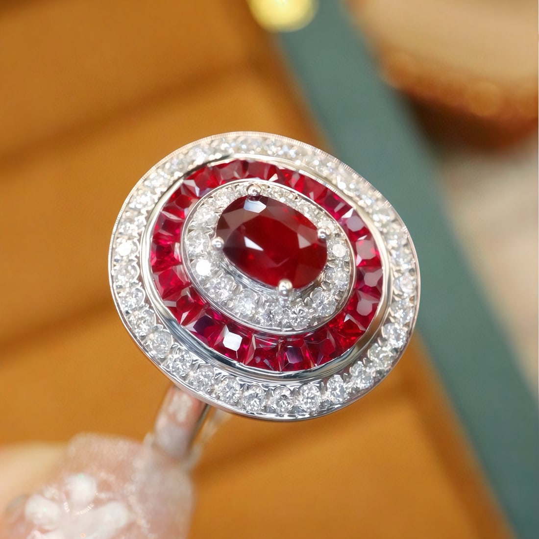 14k Gold 1.32 Ctw Natural Ruby & Diamond Ring - 2