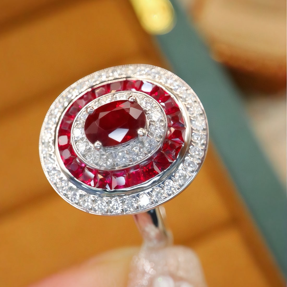14k Gold 1.32 Ctw Natural Ruby & Diamond Ring - 3