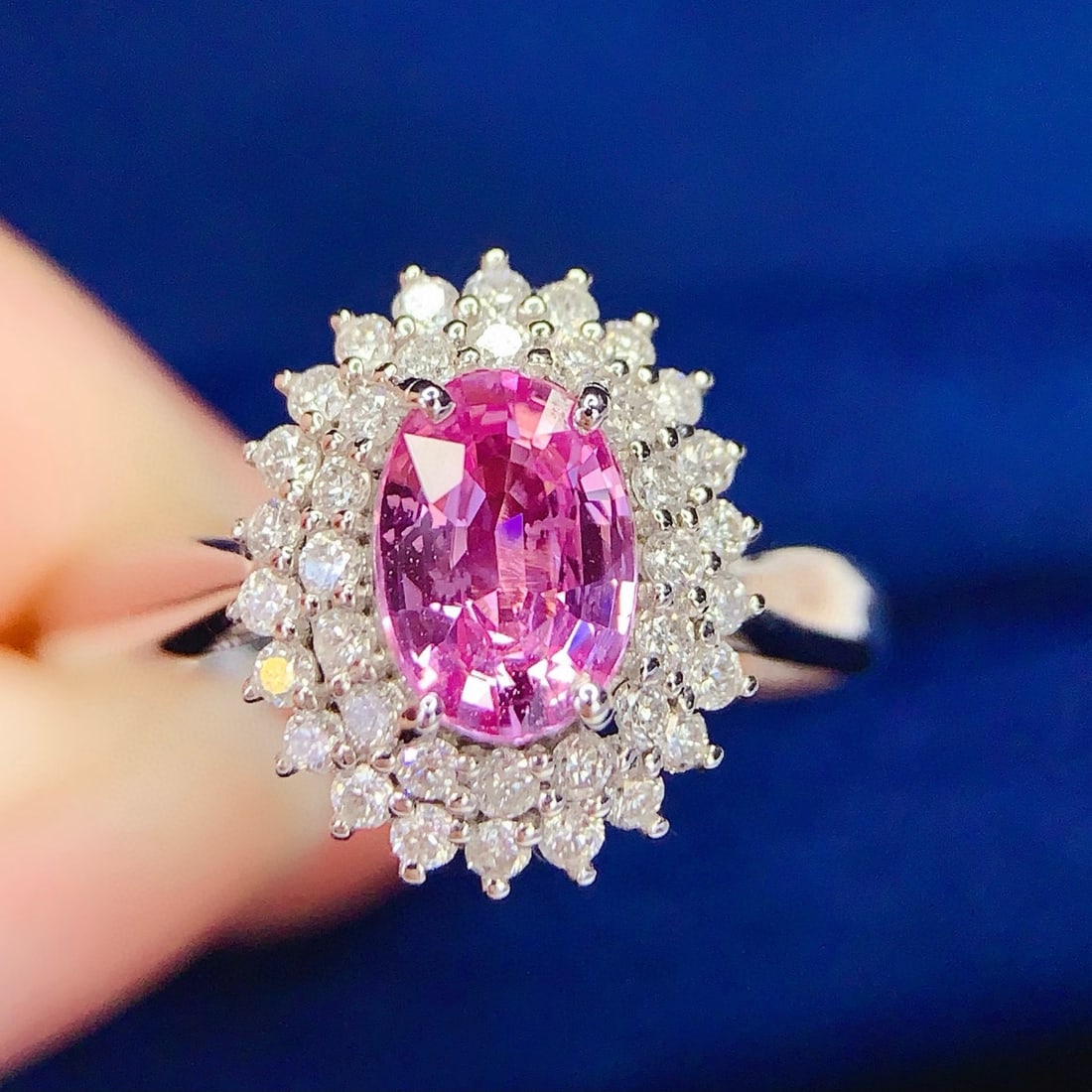 14k Gold 1.00 Ct Natural Sapphire & Diamond Ring - 2