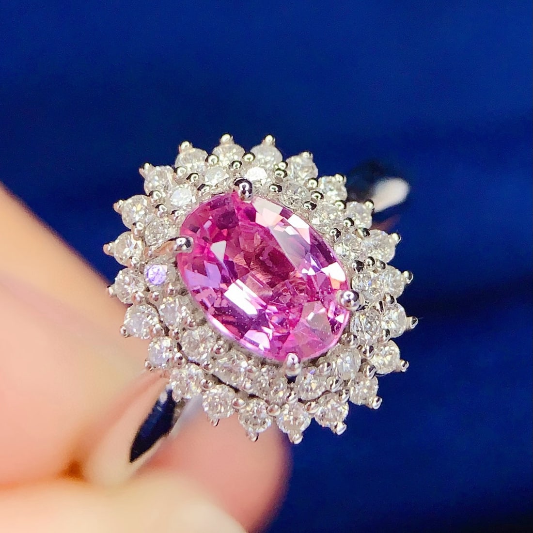 14k Gold 1.00 Ct Natural Sapphire & Diamond Ring - 3