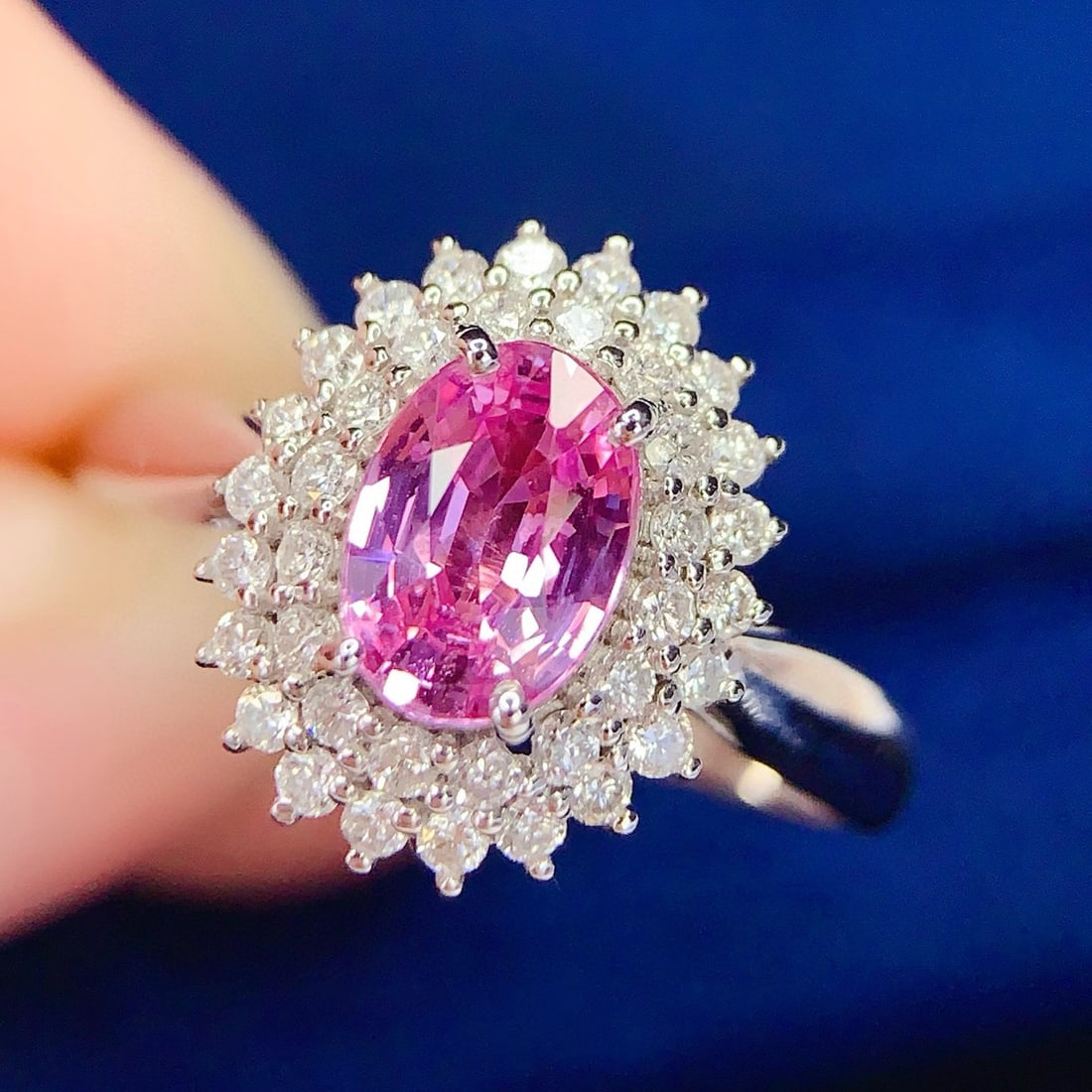 14k Gold 1.00 Ct Natural Sapphire & Diamond Ring - 5