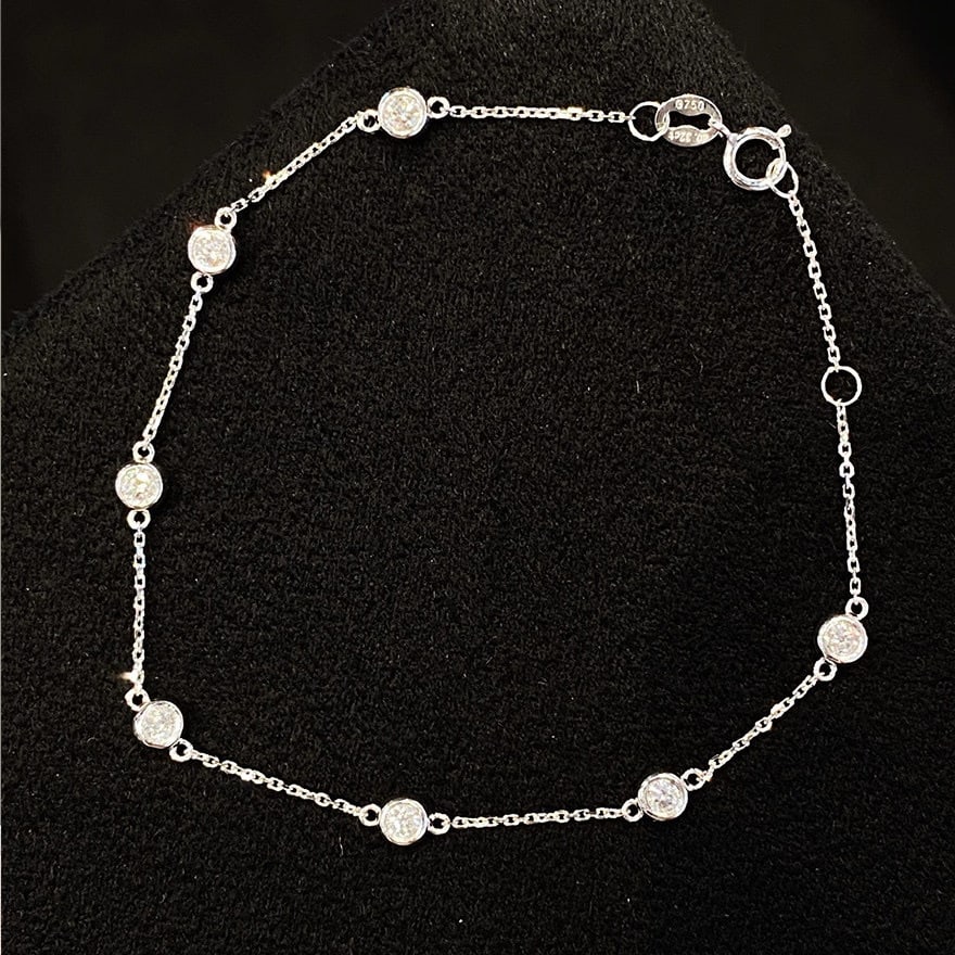 14k Gold 0.32 Ct Natural H Diamond Bracelet (1 of 7)