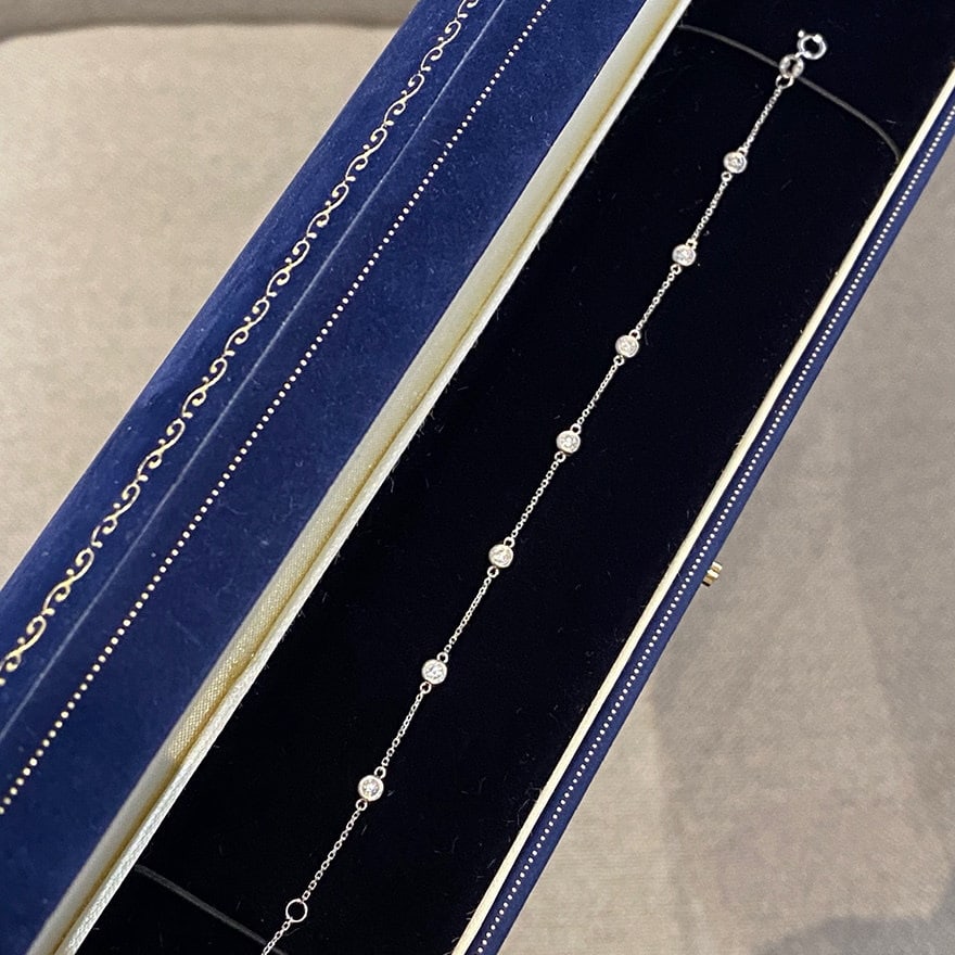14k Gold 0.32 Ct Natural H Diamond Bracelet - 3