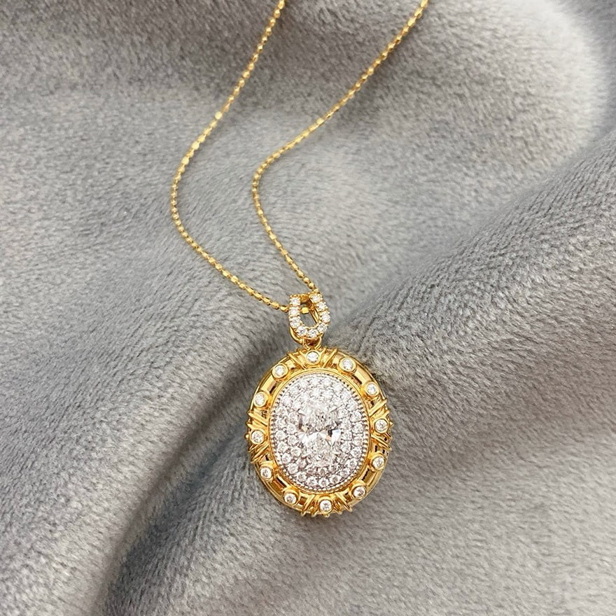 Gia Certified 14k Gold 0.50 Ctw Natural G Si2 Oval Diamond Pendant( Without Chain ): Ref:231121211 // gold content:14k gold // main gemstone:diamond // certified:gia // shape:oval // carat weight:0. 30ct // clarity grade:si2 // color:g // treatment:natural // // adjacent gemstone 2 :