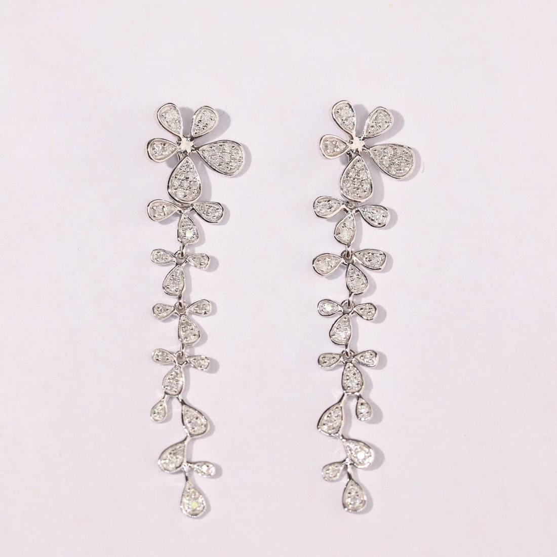 14k Gold 0.40 Ct Natural H Diamond Earrings - 5