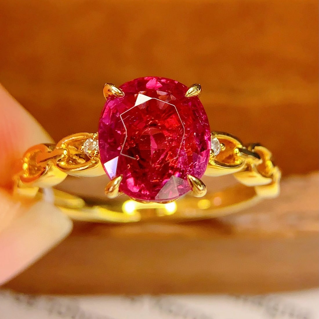 14k Gold 2.8 Ct Natural Tourmaline & Diamond Ring - 3