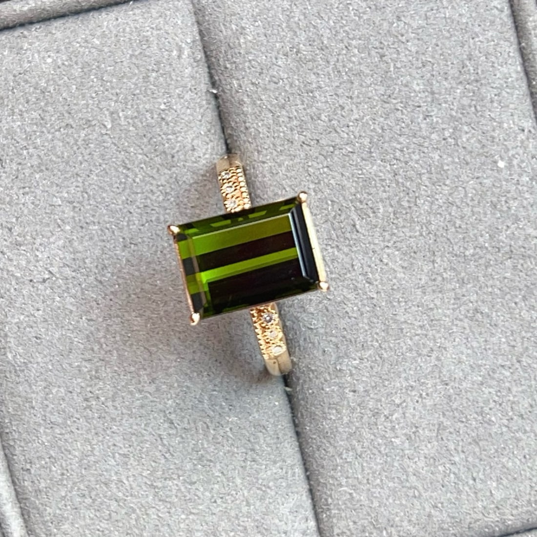 14k Gold 4.44 Ctw Natural Tourmaline & Diamond Ring - 2