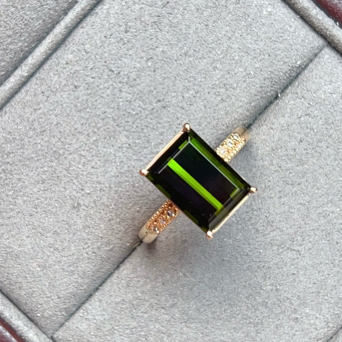 14k Gold 4.44 Ctw Natural Tourmaline & Diamond Ring - 7