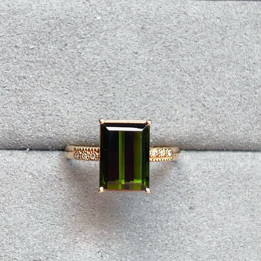 14k Gold 4.44 Ctw Natural Tourmaline & Diamond Ring - 8