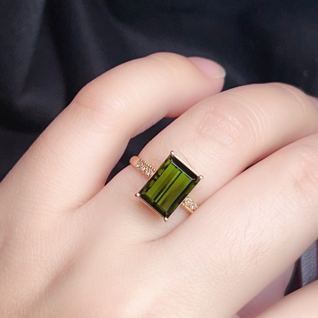 14k Gold 4.44 Ctw Natural Tourmaline & Diamond Ring - 9