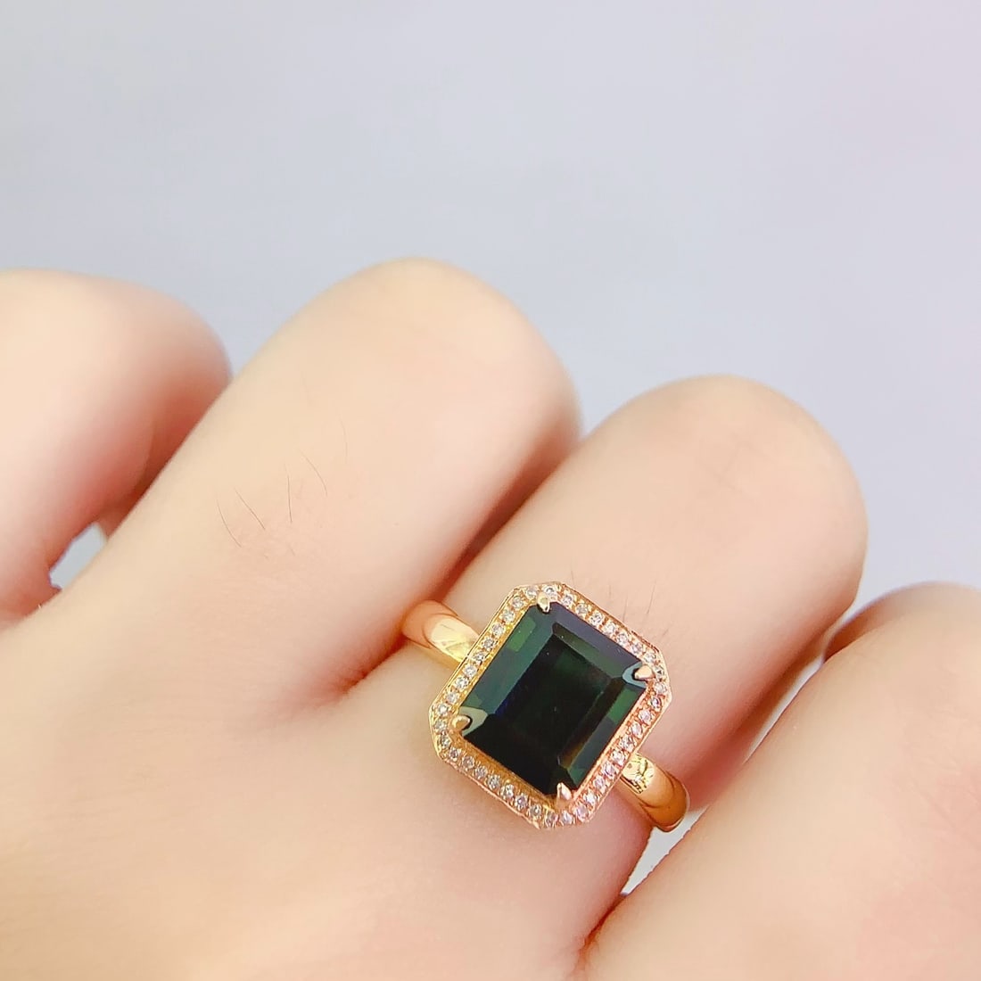 14k Gold 3.88 Ct Natural Tourmaline & Diamond Ring - 4