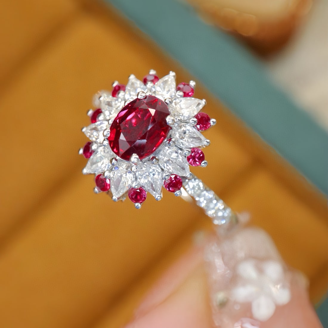 14k Gold 1.73 Ctw Natural Ruby & Diamond Ring/pendant( Without Chain ) - 2