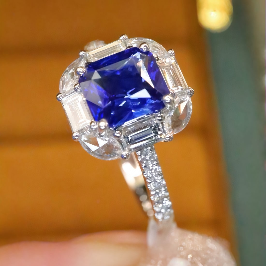 14k Gold 1.48 Ctw Natural Sapphire & Diamond Ring - 2