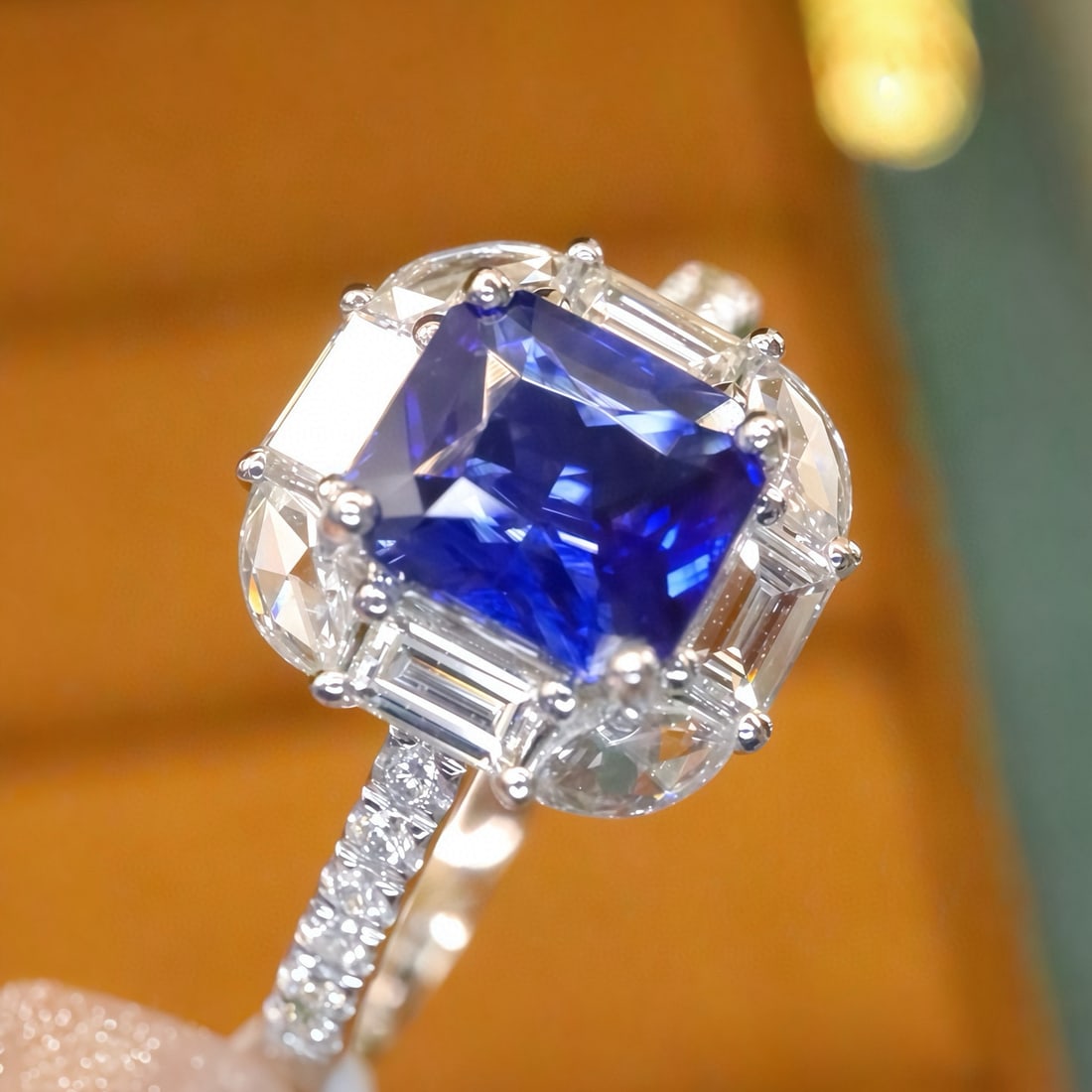 14k Gold 1.48 Ctw Natural Sapphire & Diamond Ring - 3