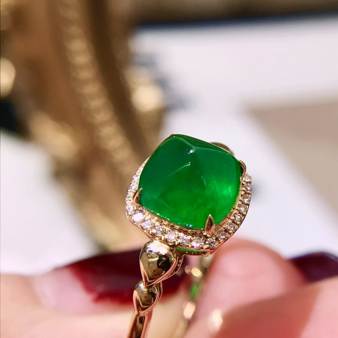 14k Gold 2.00 Ct Natural Emerald & Diamond Ring - 2