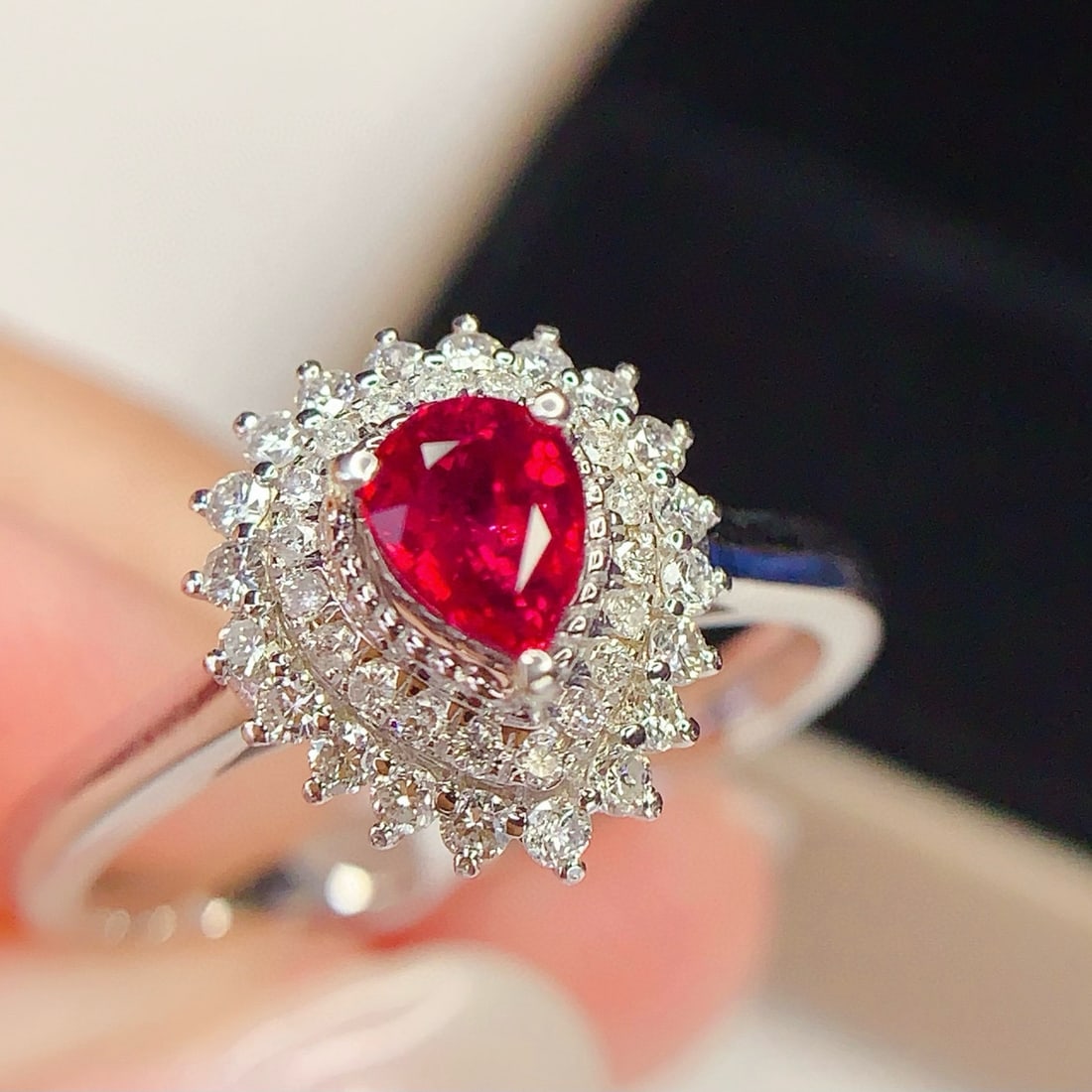14k Gold 0.8 Ct Natural Ruby & Diamond Ring - 2