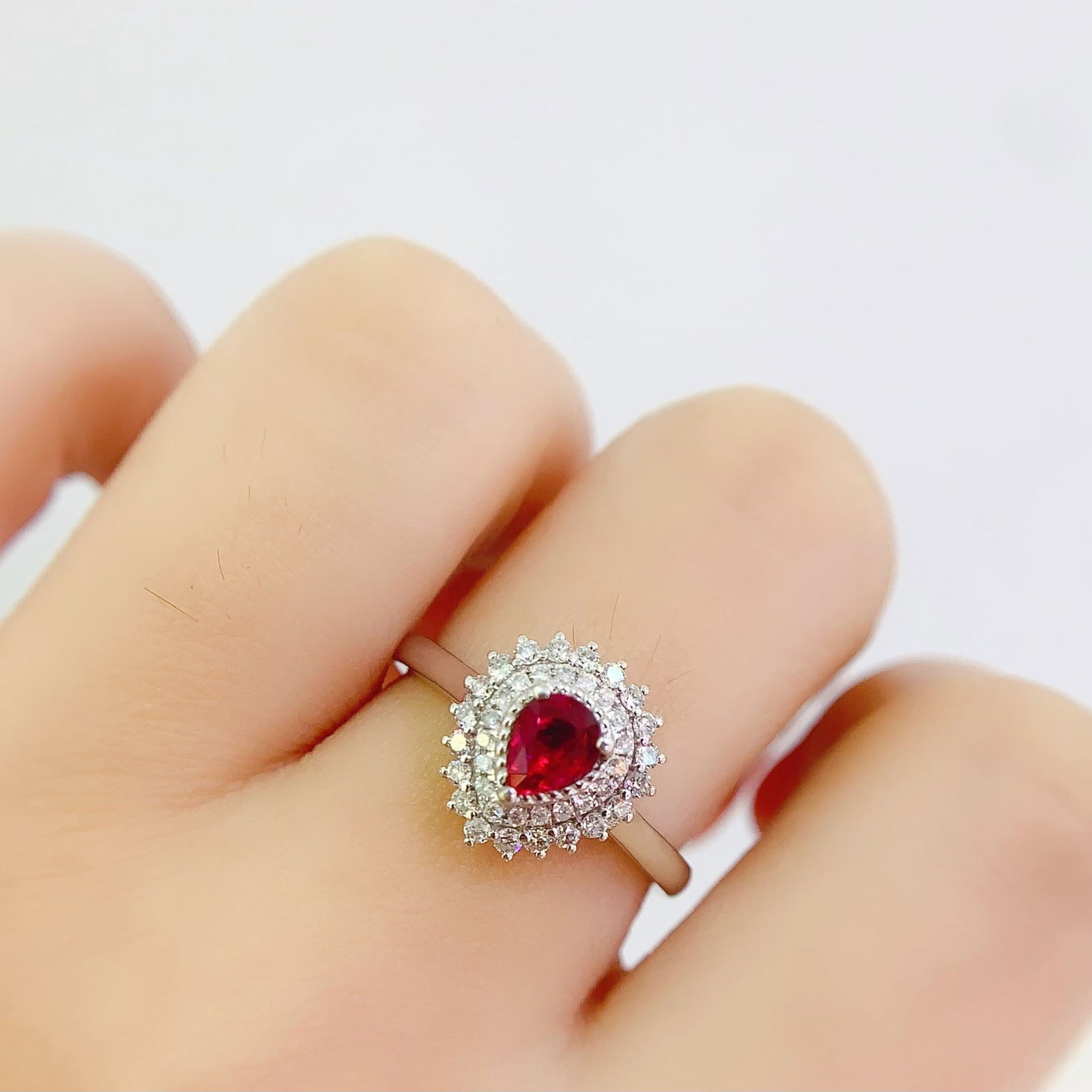 14k Gold 0.8 Ct Natural Ruby & Diamond Ring - 5