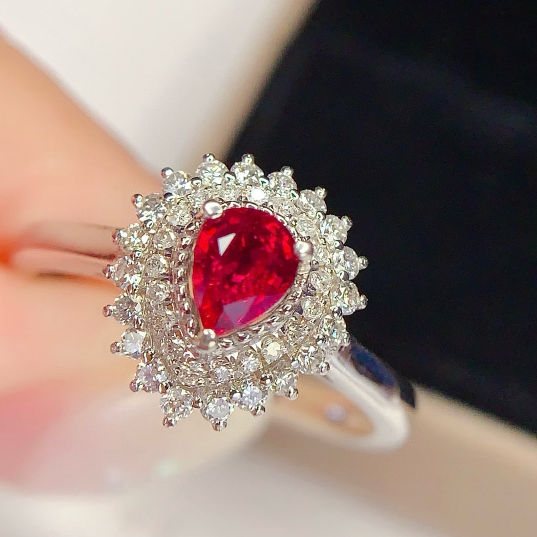 14k Gold 0.8 Ct Natural Ruby & Diamond Ring - 6