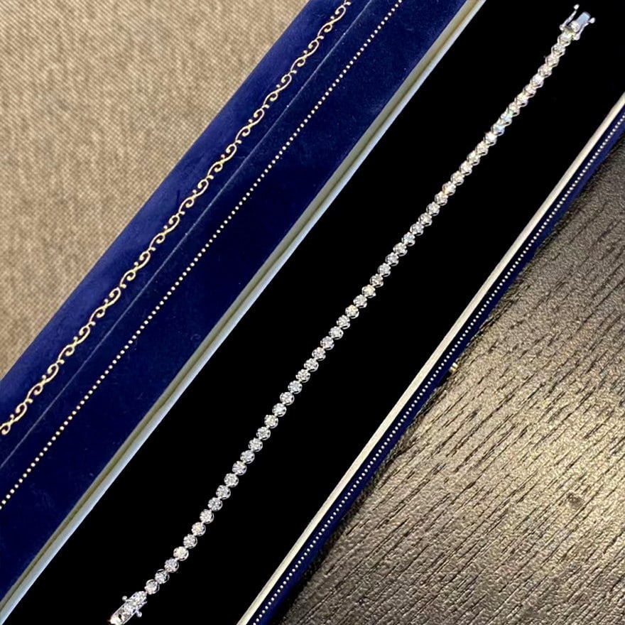 14k Gold 2.00 Ct Natural H Diamond Bracelet - 2