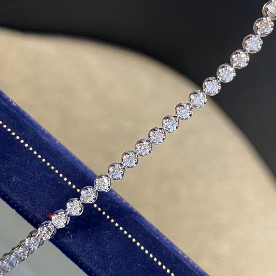 14k Gold 2.00 Ct Natural H Diamond Bracelet - 5