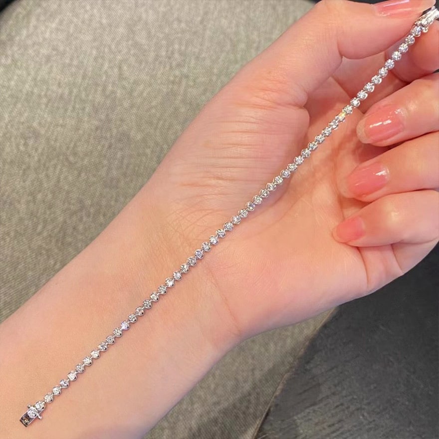 14k Gold 2.00 Ct Natural H Diamond Bracelet - 6