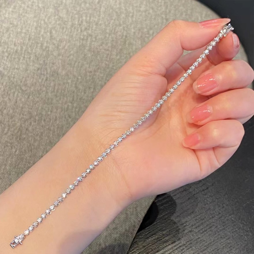 14k Gold 2.00 Ct Natural H Diamond Bracelet - 7