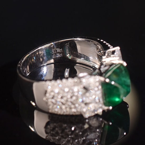 14k Gold 3.16 Ctw Natural Emerald & Diamond Ring - 5