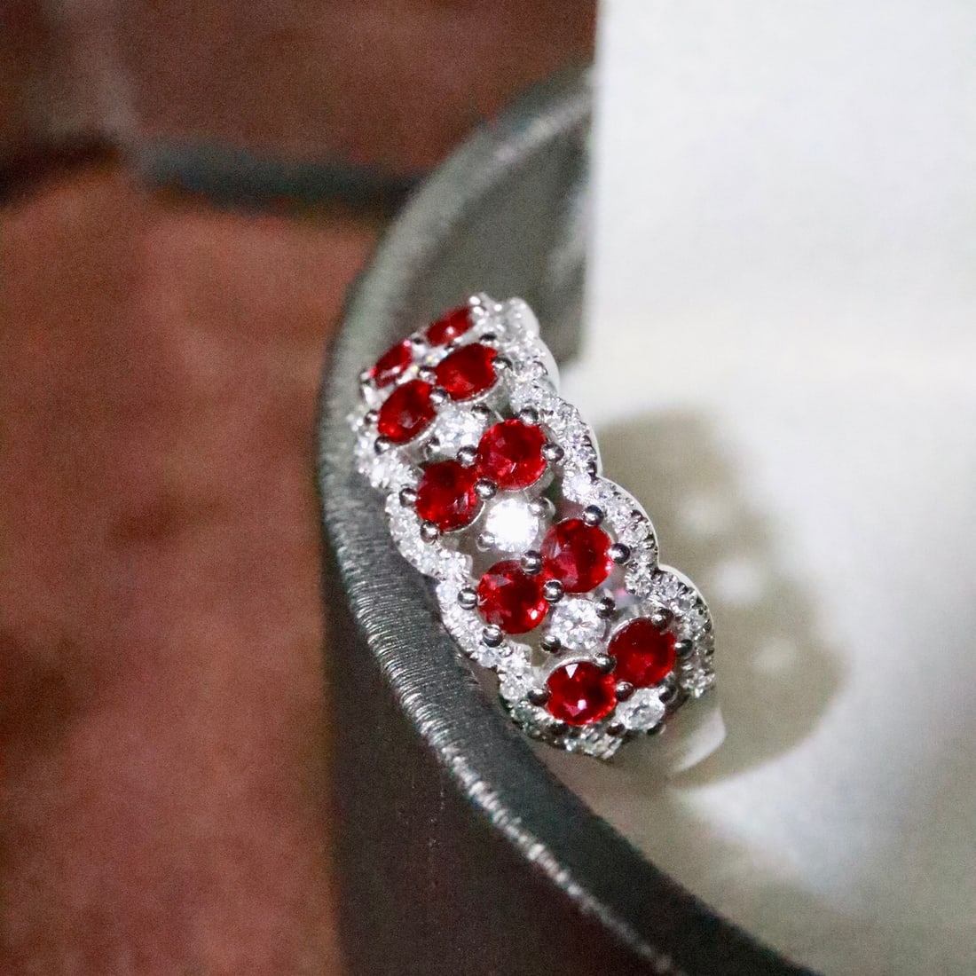 14k Gold 1.29 Ctw Natural Ruby & Diamond Ring - 2